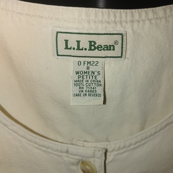 L.L. Bean Cream Sleeveless Sheath Dress With Pockets, Size 8 (Medium). - Picture 2 of 5